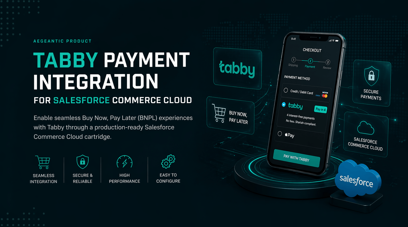 Tabby BNPL payment integration in Salesforce Commerce Cloud checkout interface